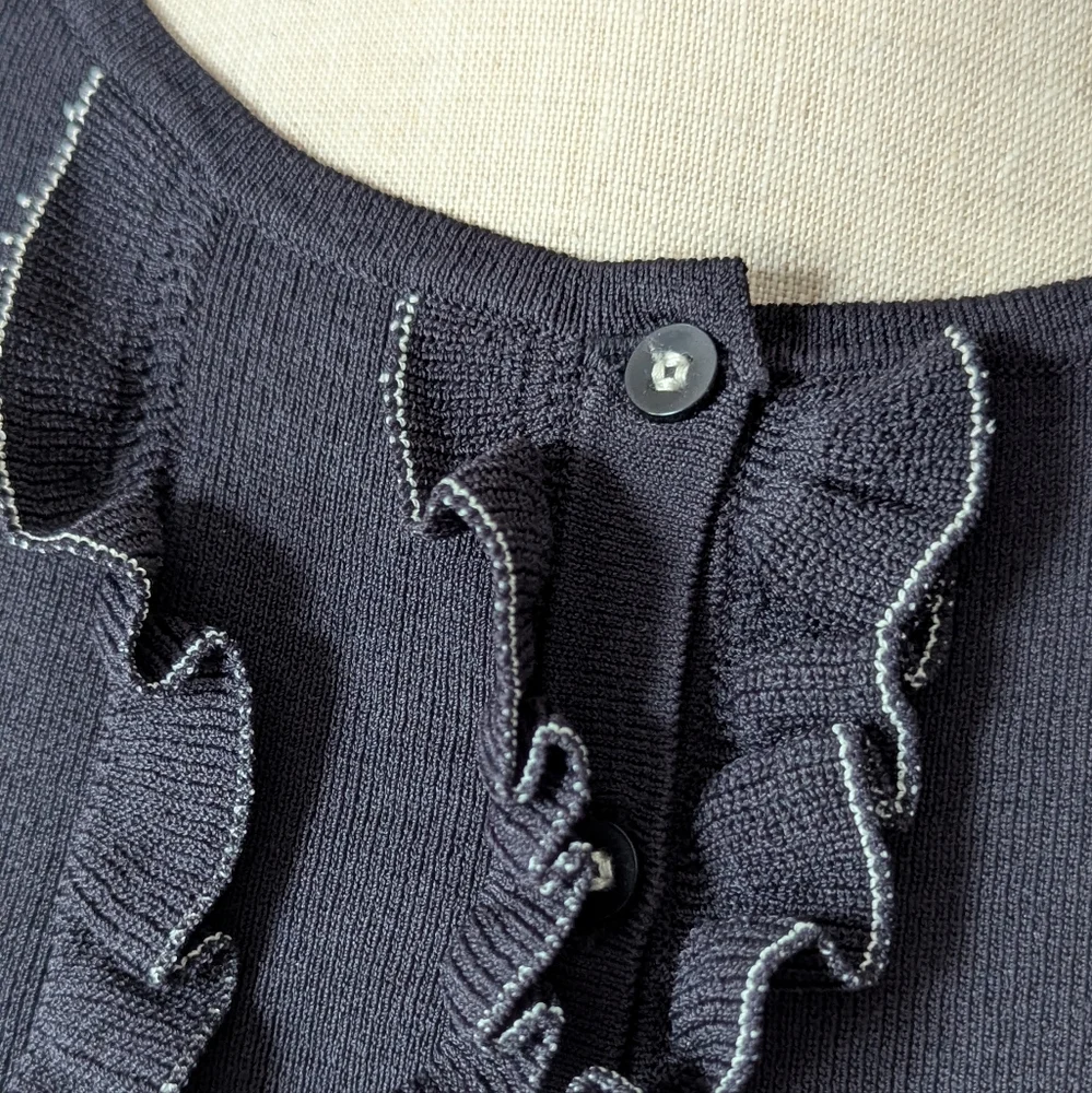 Black Ruffled Cardigan - Picture 5 of 6